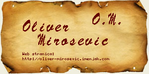 Oliver Mirošević vizit kartica